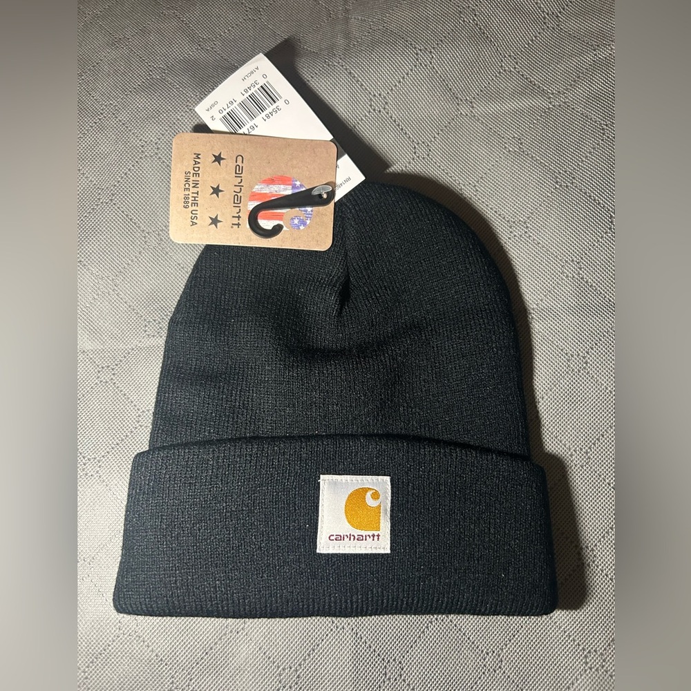 Black Carhartt Acrylic Watch Hat Beanie NWT One Size Fits All Unisex